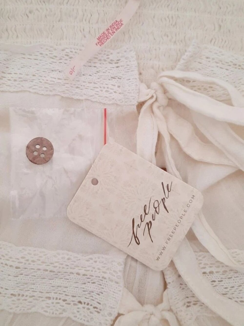 Free People Zaria Set Tank Top & Mini Skirt Set Ivory Size Large NWT - Picture 6 of 11